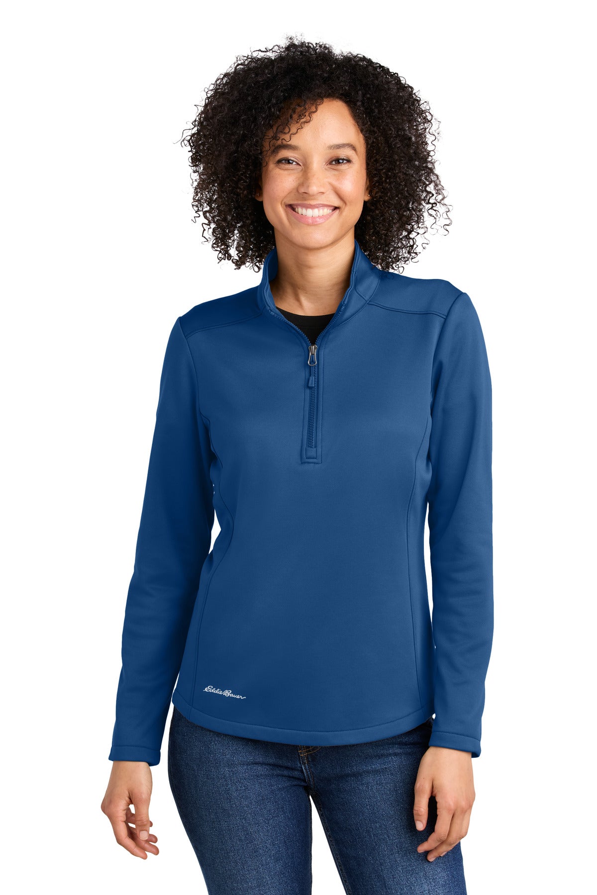 Eddie Bauer Women's Smooth Mid Layer Fleece 1/2-Zip - Cobalt Blue