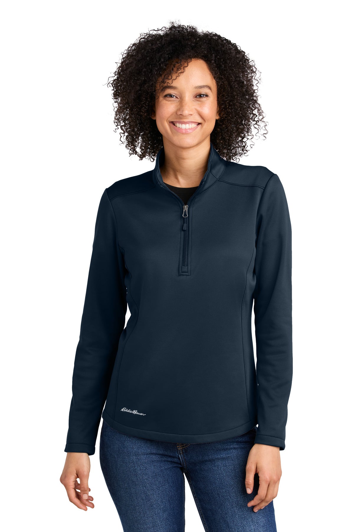 Eddie Bauer Women's Smooth Mid Layer Fleece 1/2-Zip - River Blue Navy