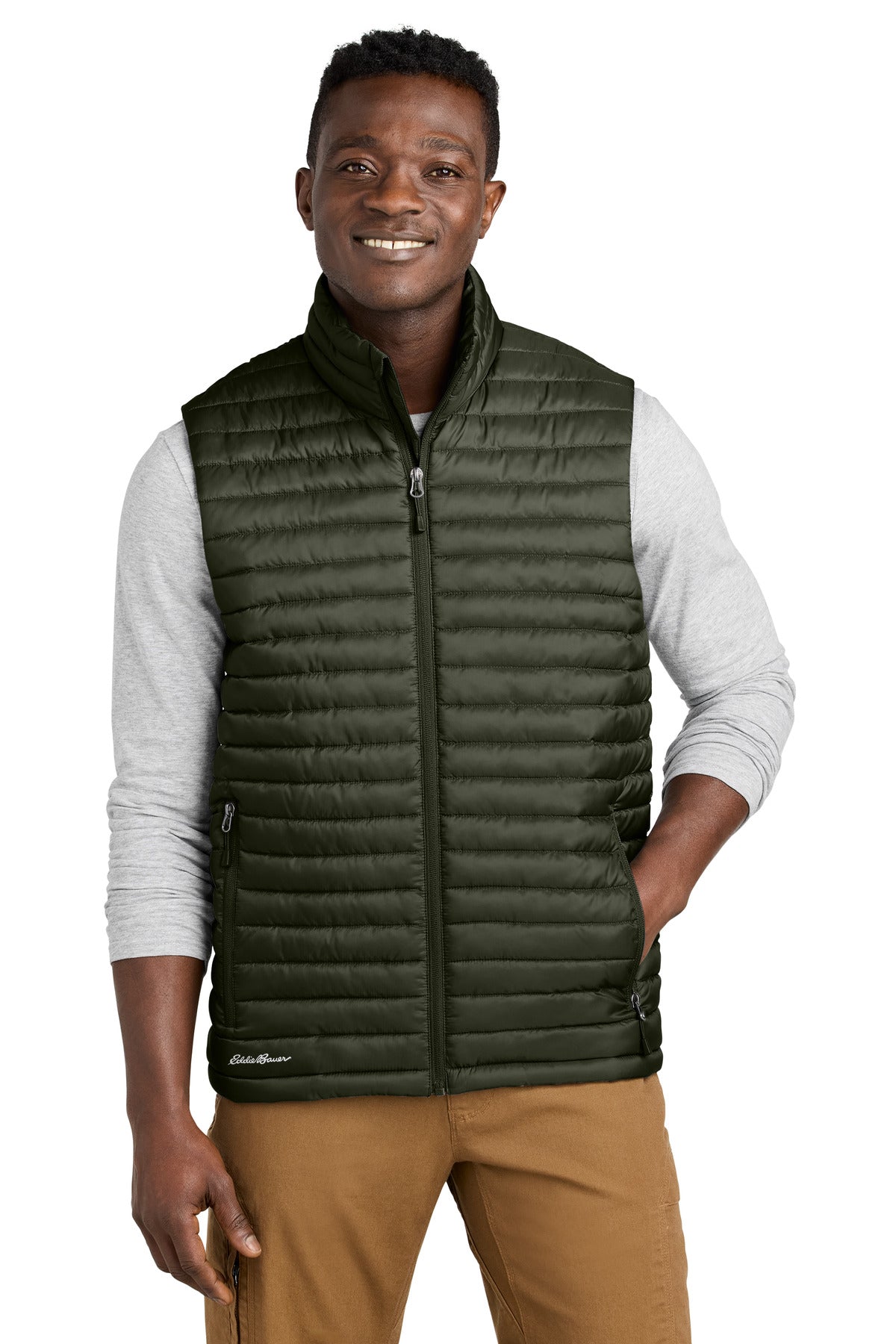 Eddie Bauer Packable Quilted Vest - Olive Green