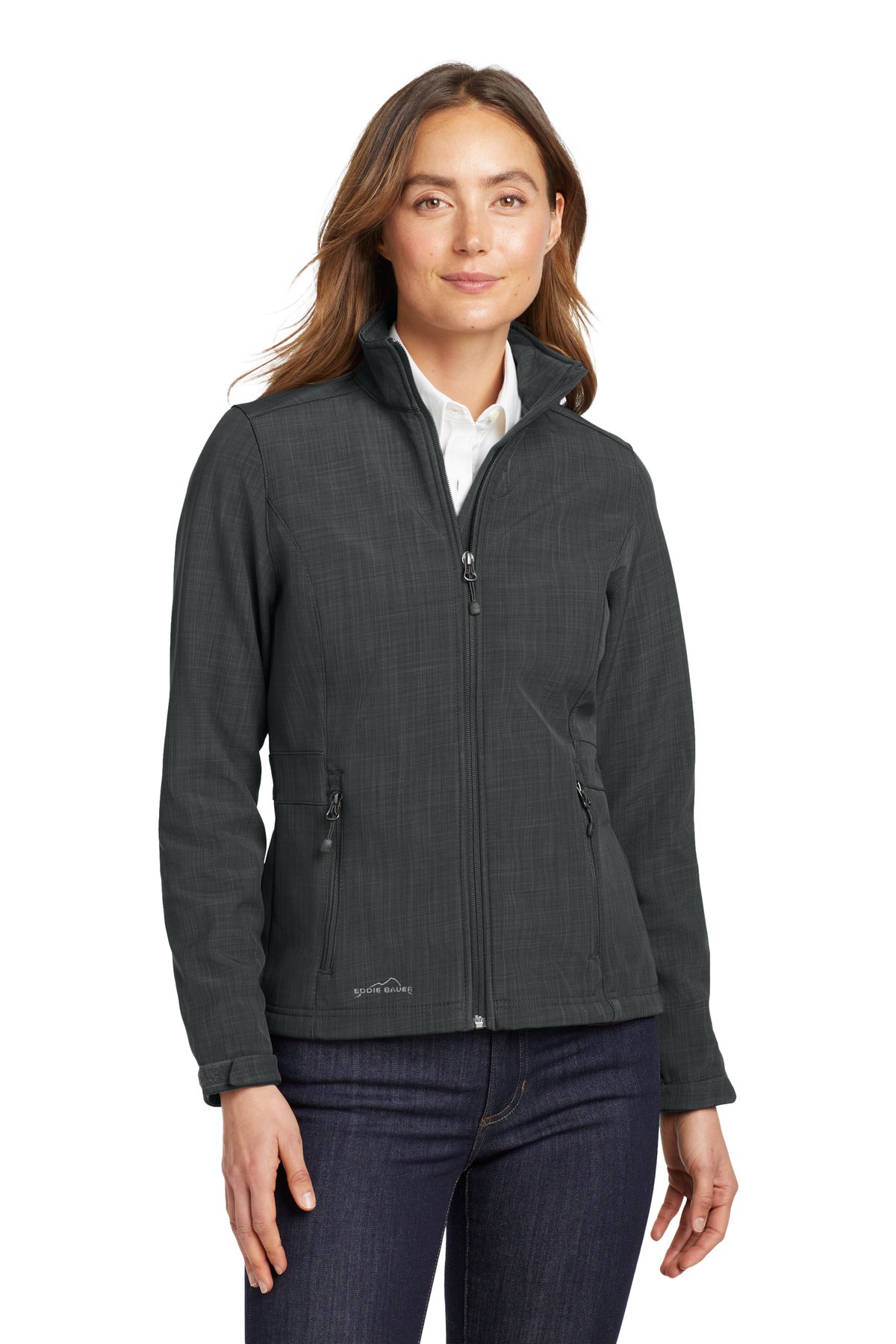Eddie Bauer Women's Shaded Crosshatch Soft Shell Jacket - Grey