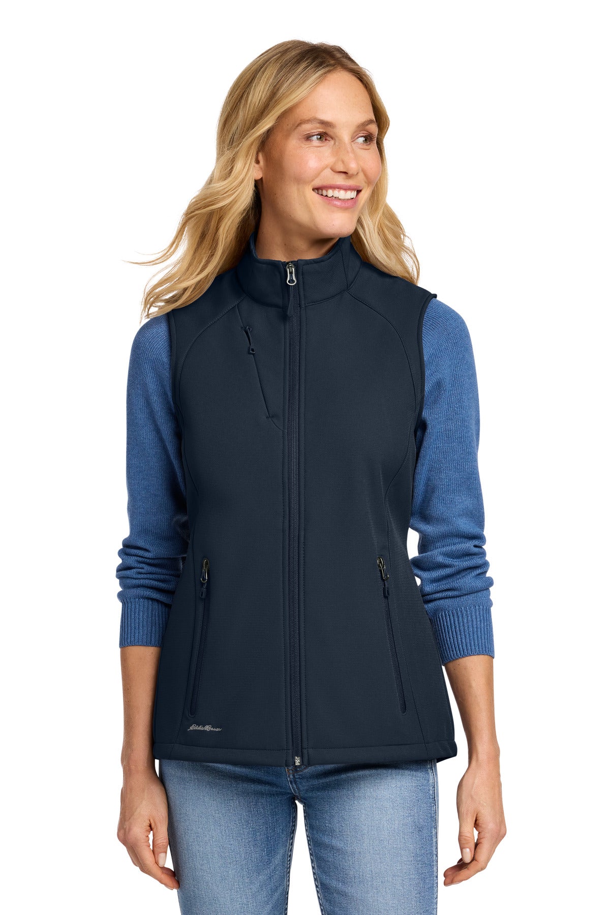 Eddie Bauer Women's Stretch Soft Shell Vest - River Blue Navy