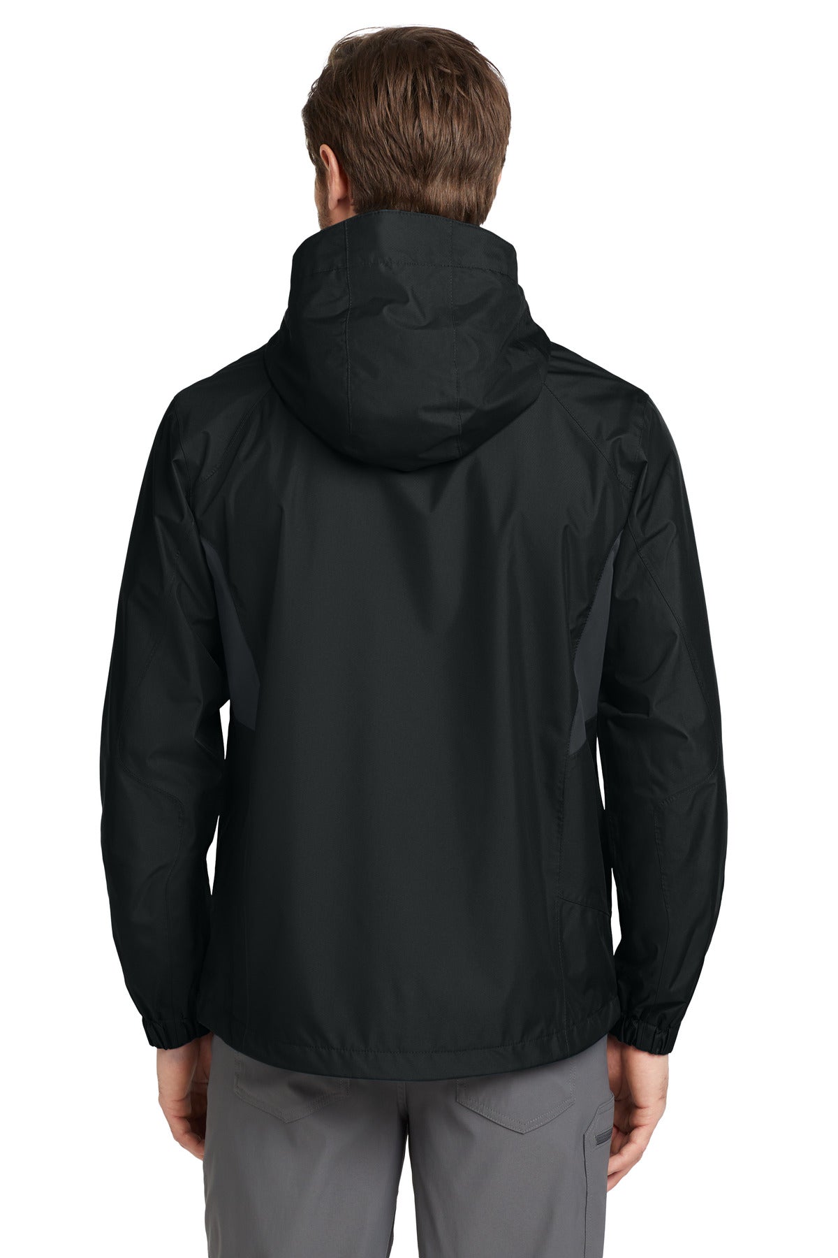 Eddie Bauer Rain Jacket - Black/ Steel Grey