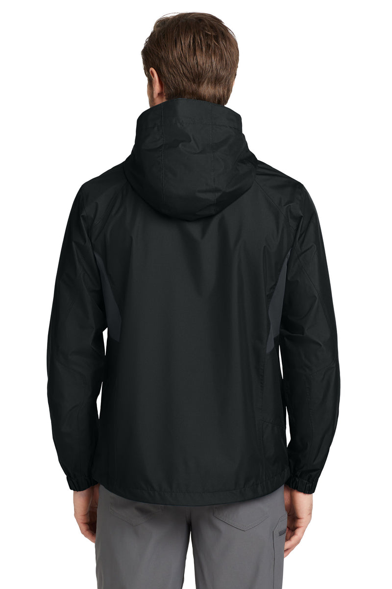 Eddie Bauer Rain Jacket - Black/ Steel Grey