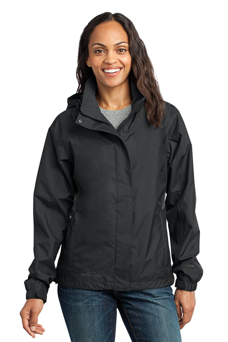 Eddie Bauer Women's Rain Jacket - Black/ Steel Grey