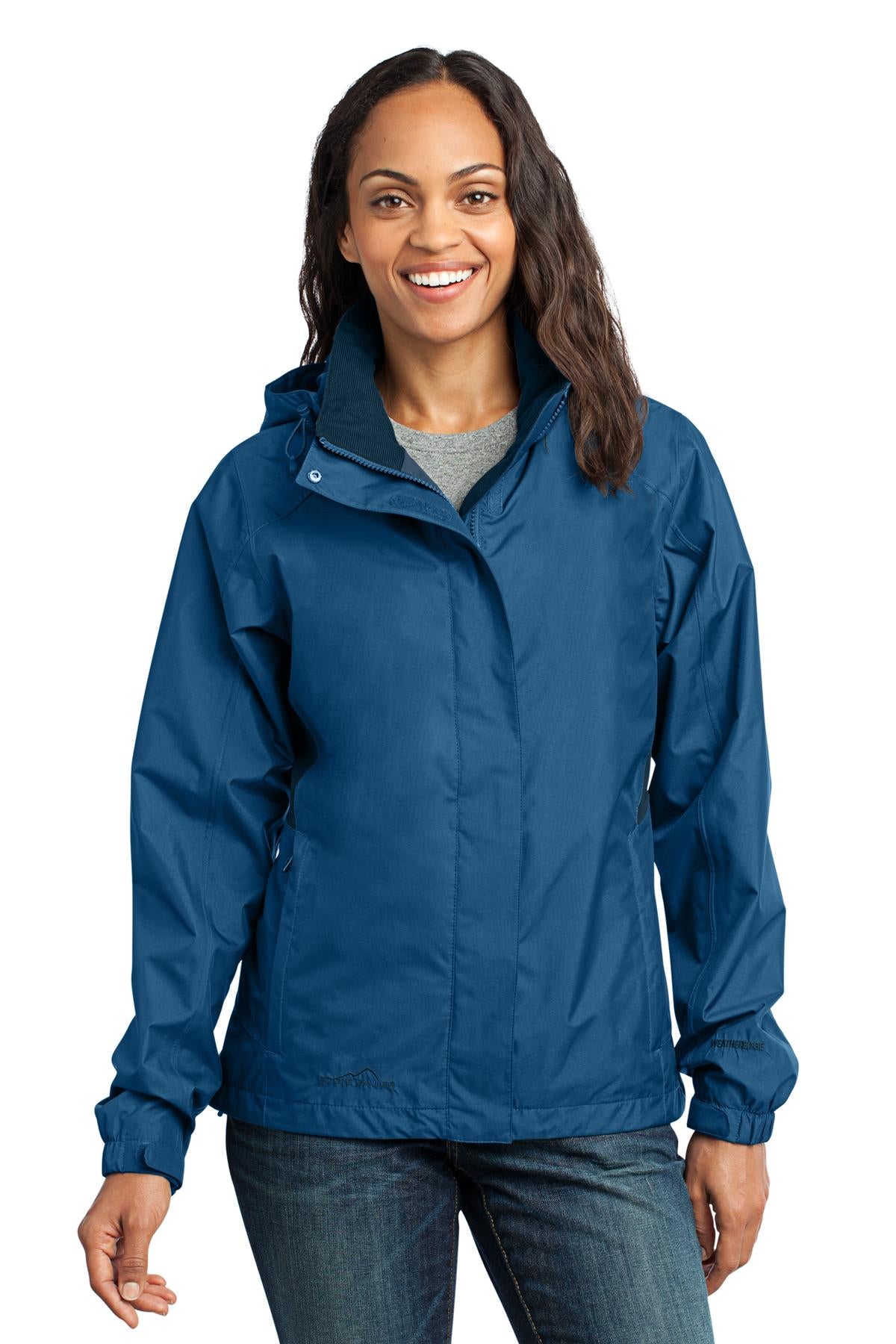 Eddie Bauer Women's Rain Jacket - Deep Sea Blue/ Dark Adriatic