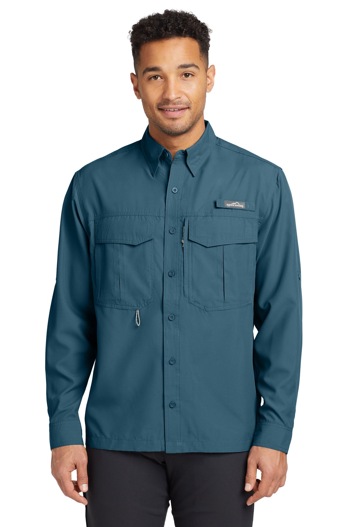 Eddie Bauer - Long Sleeve Performance Fishing Shirt - Gulf Teal
