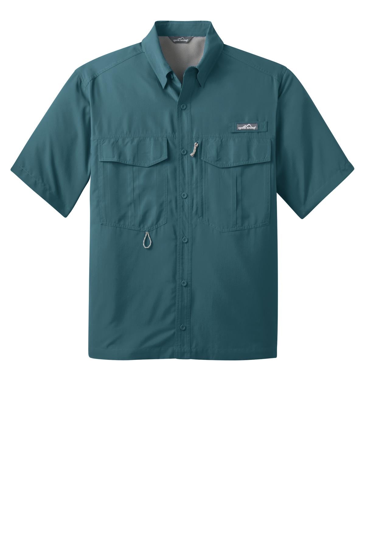 Eddie Bauer Short Sleeve Performance Fishing Shirt - Gulf Teal