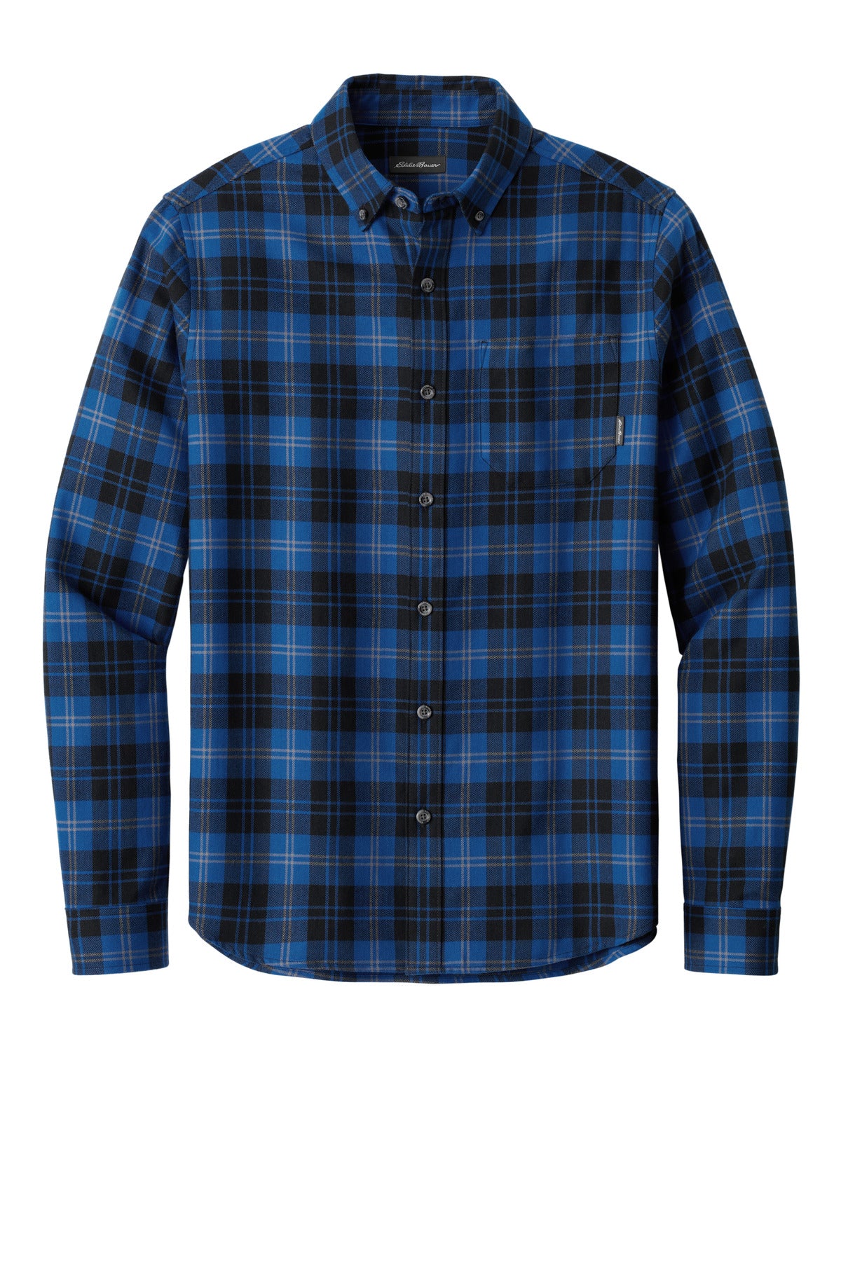 Eddie Bauer Long Sleeve Favorite Flannel Plaid Shirt - Cobalt Tartan