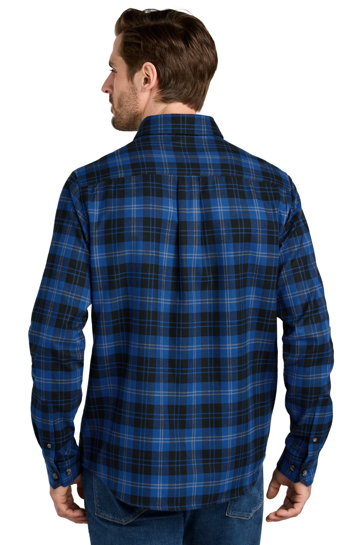 Eddie Bauer Long Sleeve Favorite Flannel Plaid Shirt - Cobalt Tartan