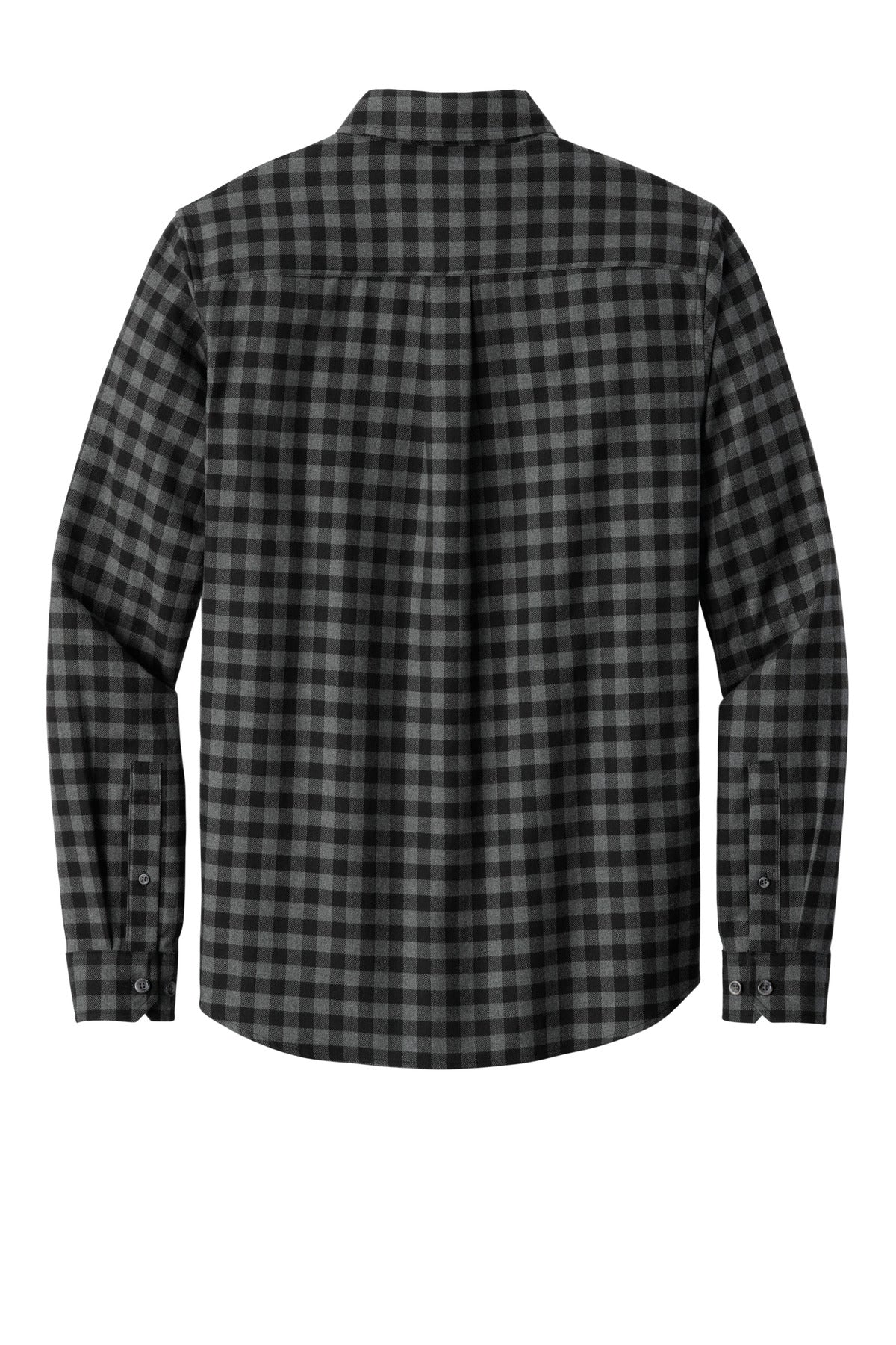 Eddie Bauer Long Sleeve Favorite Flannel Plaid Shirt - Deep Black Mini Buffalo