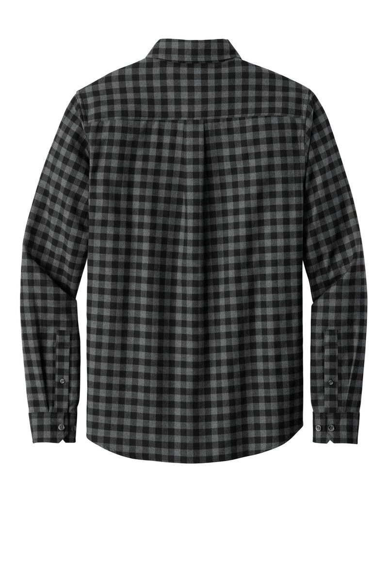 Eddie Bauer Long Sleeve Favorite Flannel Plaid Shirt - Deep Black Mini Buffalo