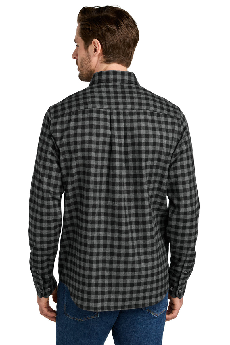 Eddie Bauer Long Sleeve Favorite Flannel Plaid Shirt - Deep Black Mini Buffalo