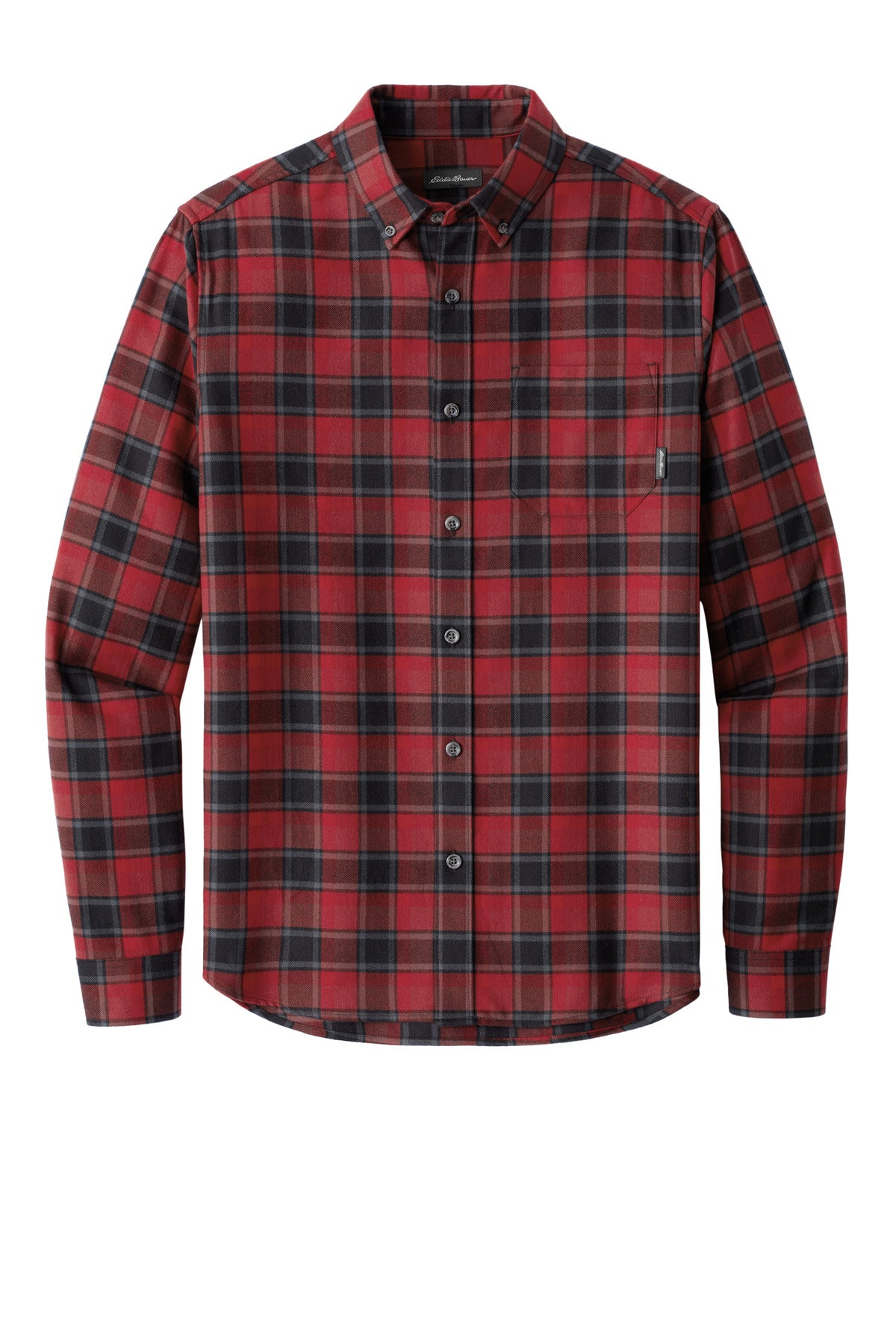Eddie Bauer Long Sleeve Favorite Flannel Plaid Shirt - Red Highland Plaid