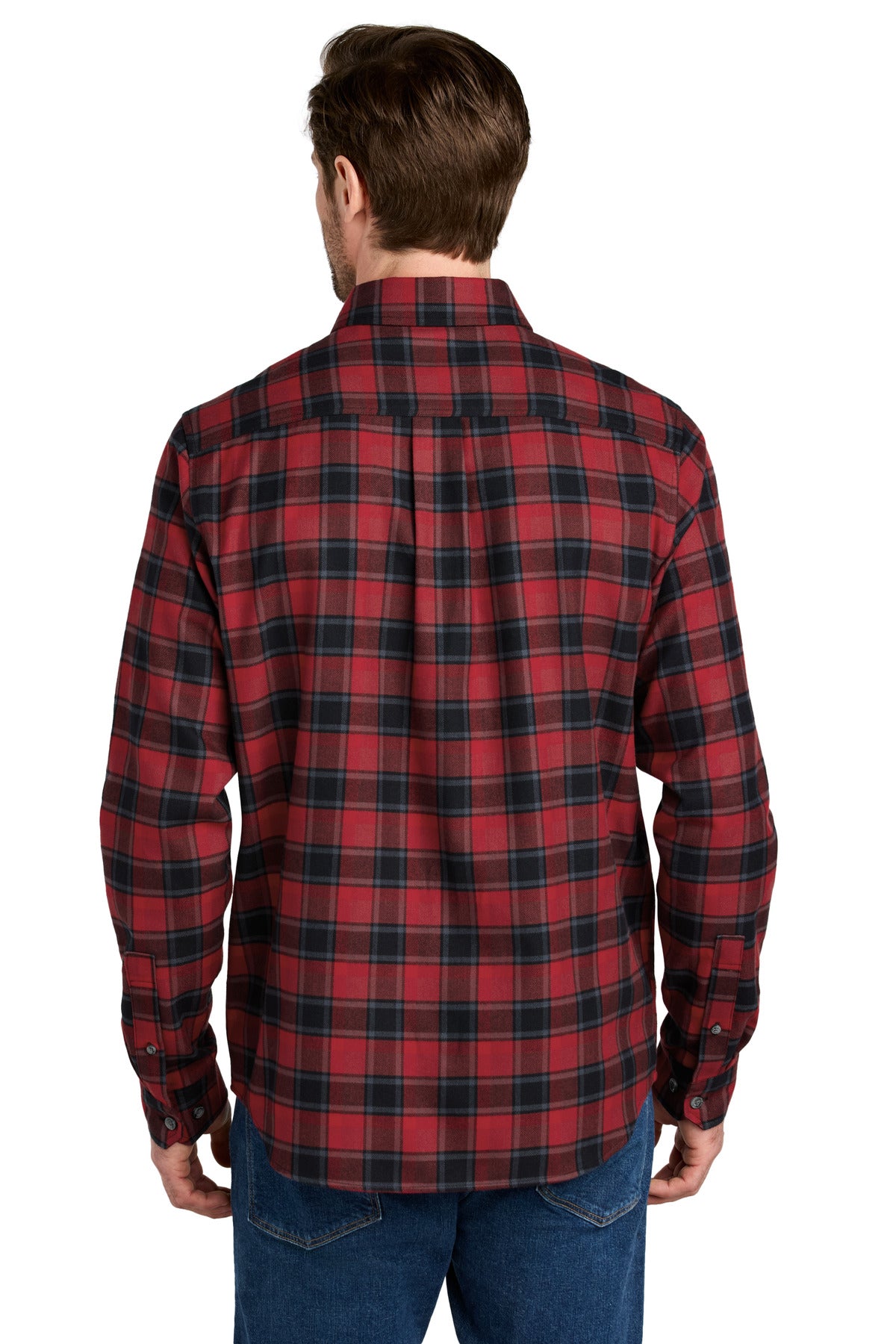 Eddie Bauer Long Sleeve Favorite Flannel Plaid Shirt - Red Highland Plaid