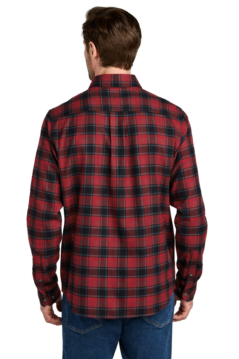 Eddie Bauer Long Sleeve Favorite Flannel Plaid Shirt - Red Highland Plaid
