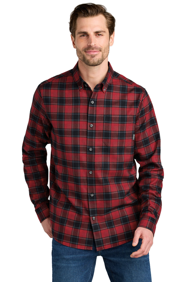 Eddie Bauer Long Sleeve Favorite Flannel Plaid Shirt - Red Highland Plaid