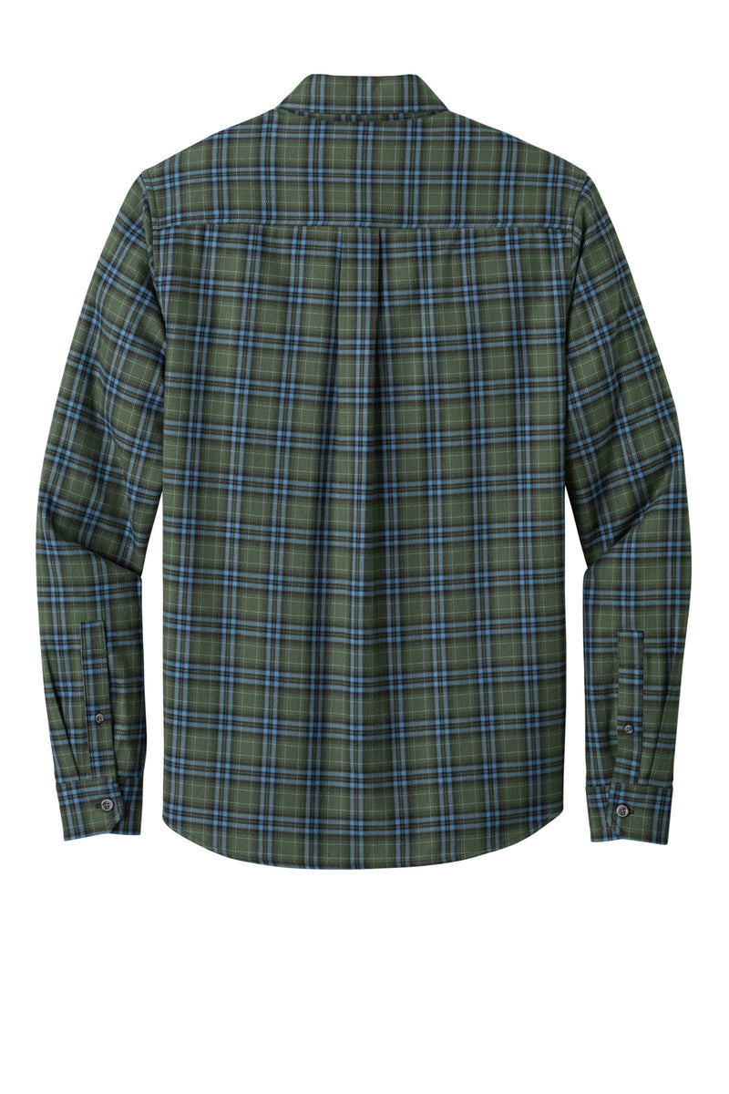 Eddie Bauer Long Sleeve Favorite Flannel Plaid Shirt - Soft Olive Plaid