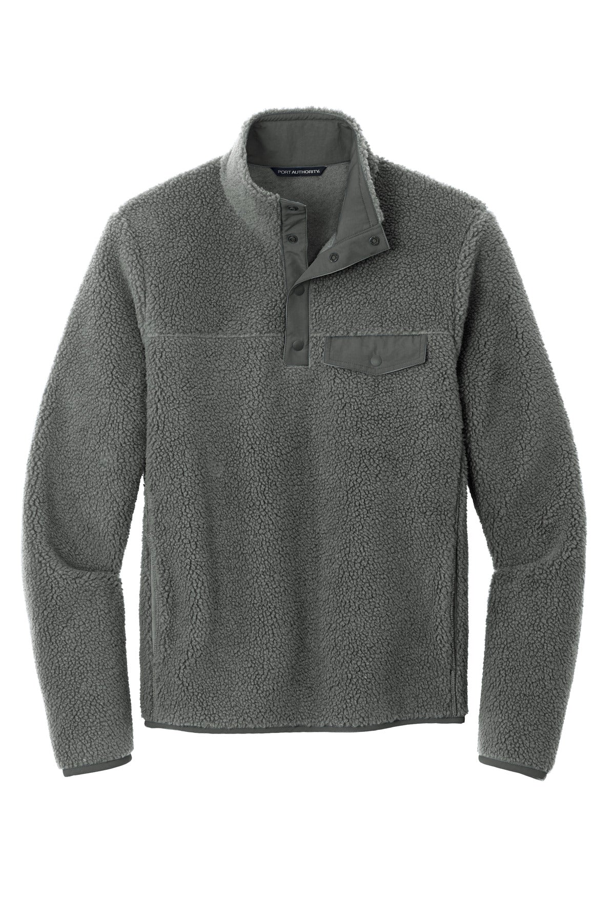 Port Authority Camp Fleece Snap Pullover - Grey Steel