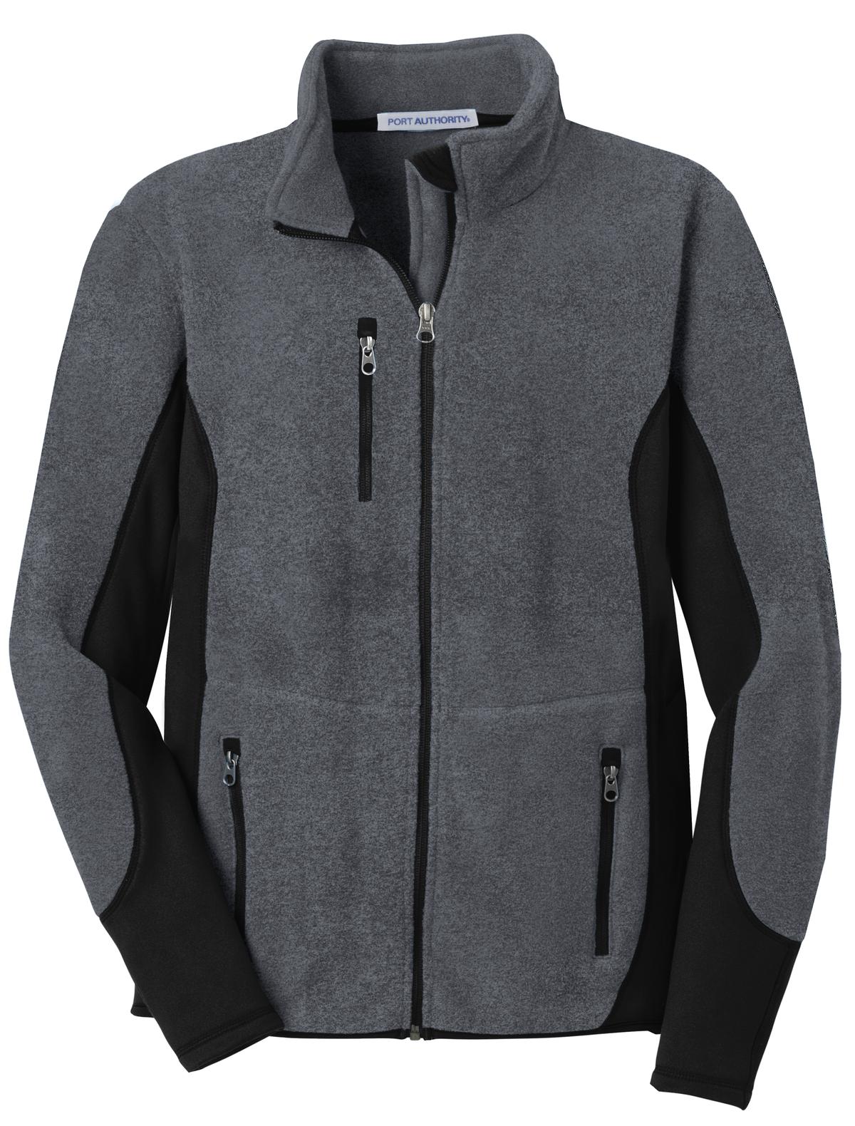 Port Authority R-Tek Pro Fleece Full-Zip Jacket - Charcoal Heather/ Black