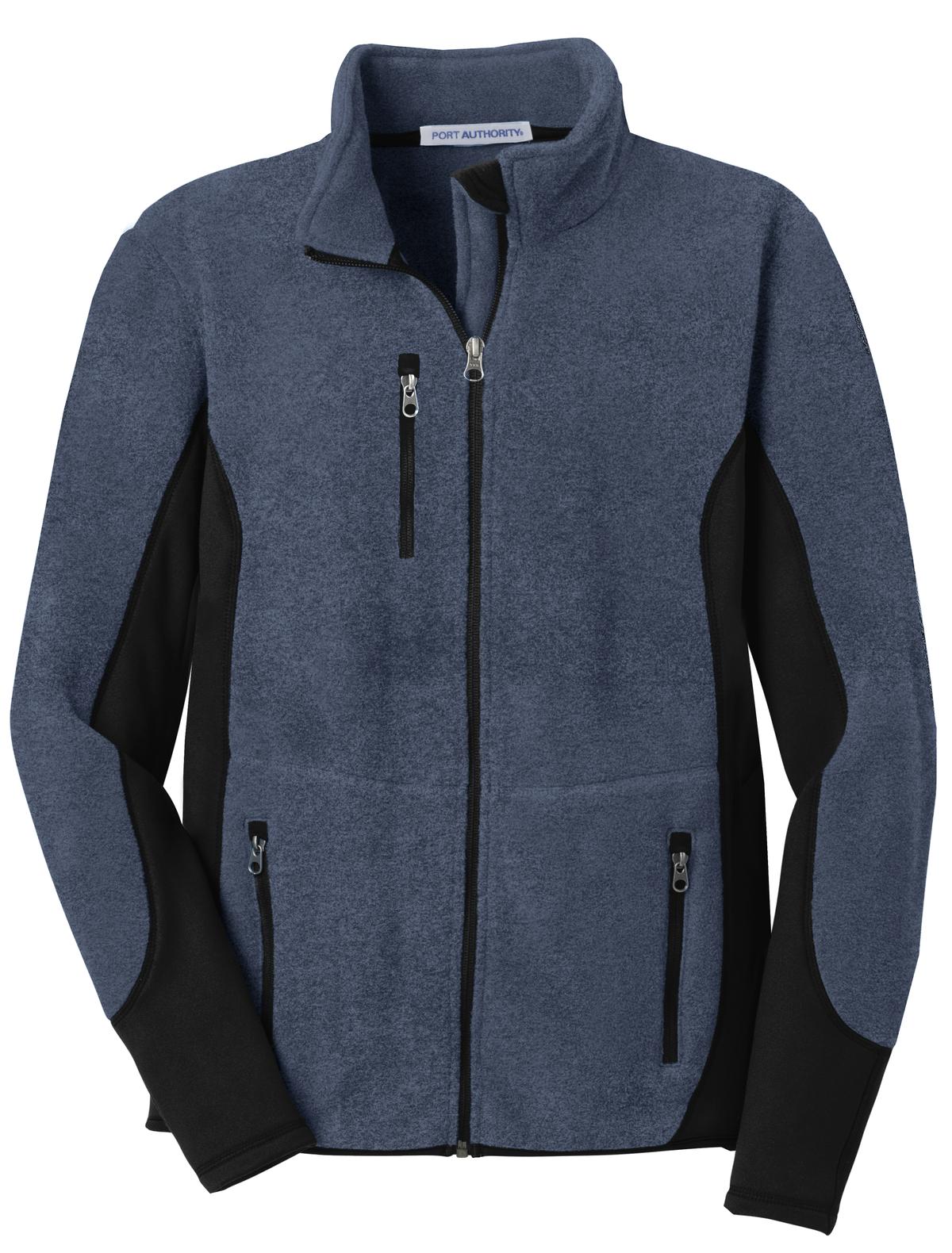 Port Authority R-Tek Pro Fleece Full-Zip Jacket - Navy Heather/ Black
