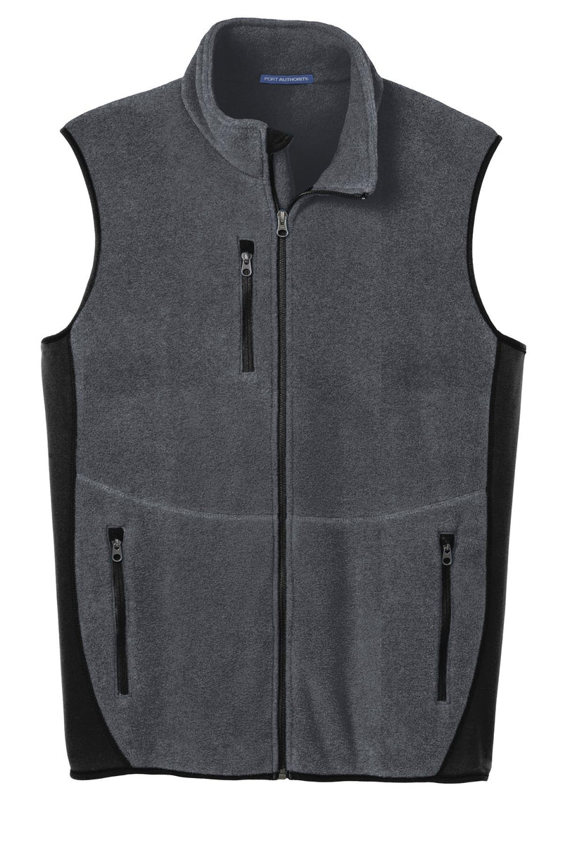 Port Authority R-Tek Pro Fleece Full-Zip Vest - Charcoal Heather/ Black