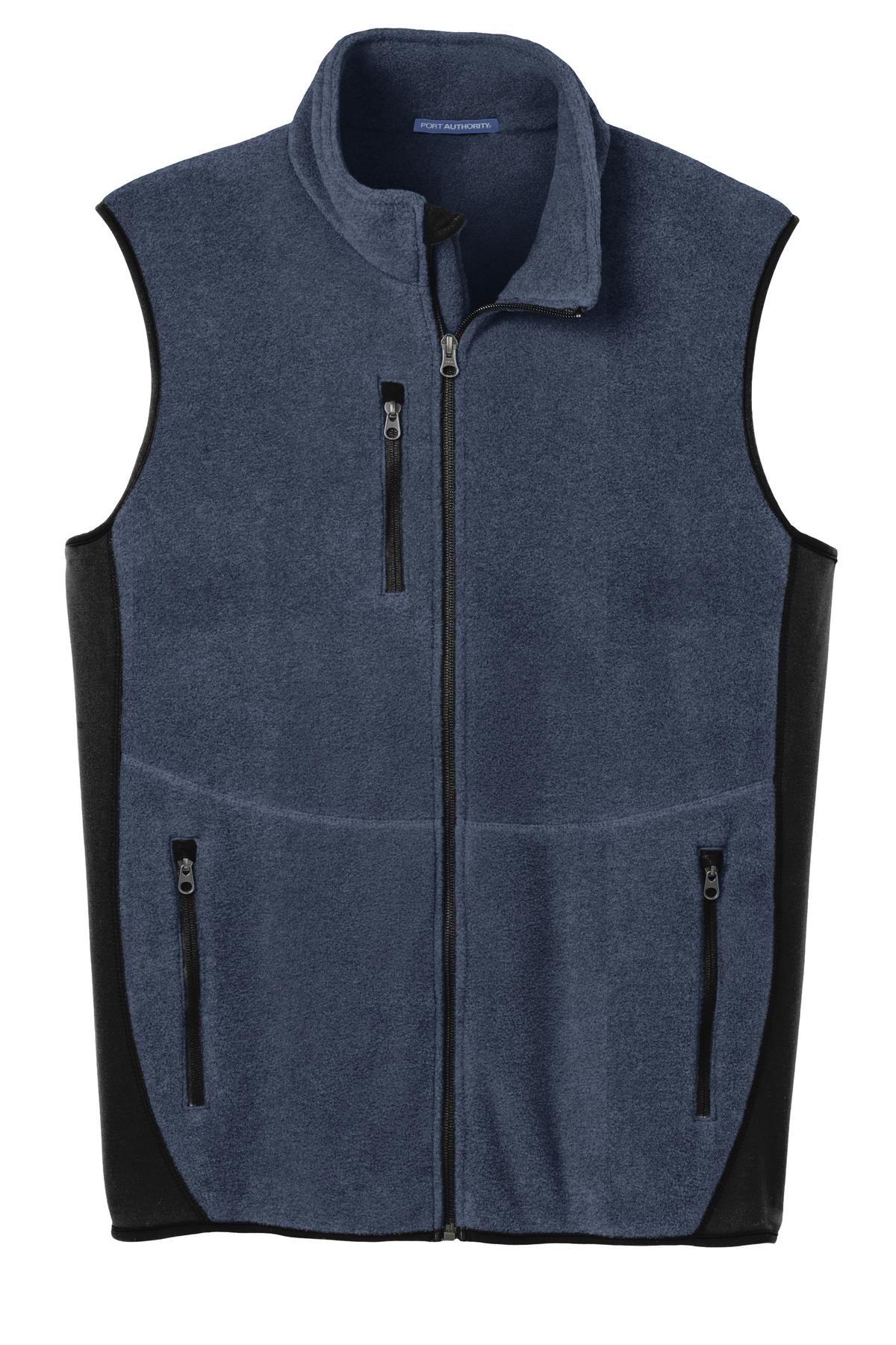 Port Authority R-Tek Pro Fleece Full-Zip Vest - Navy Heather/ Black