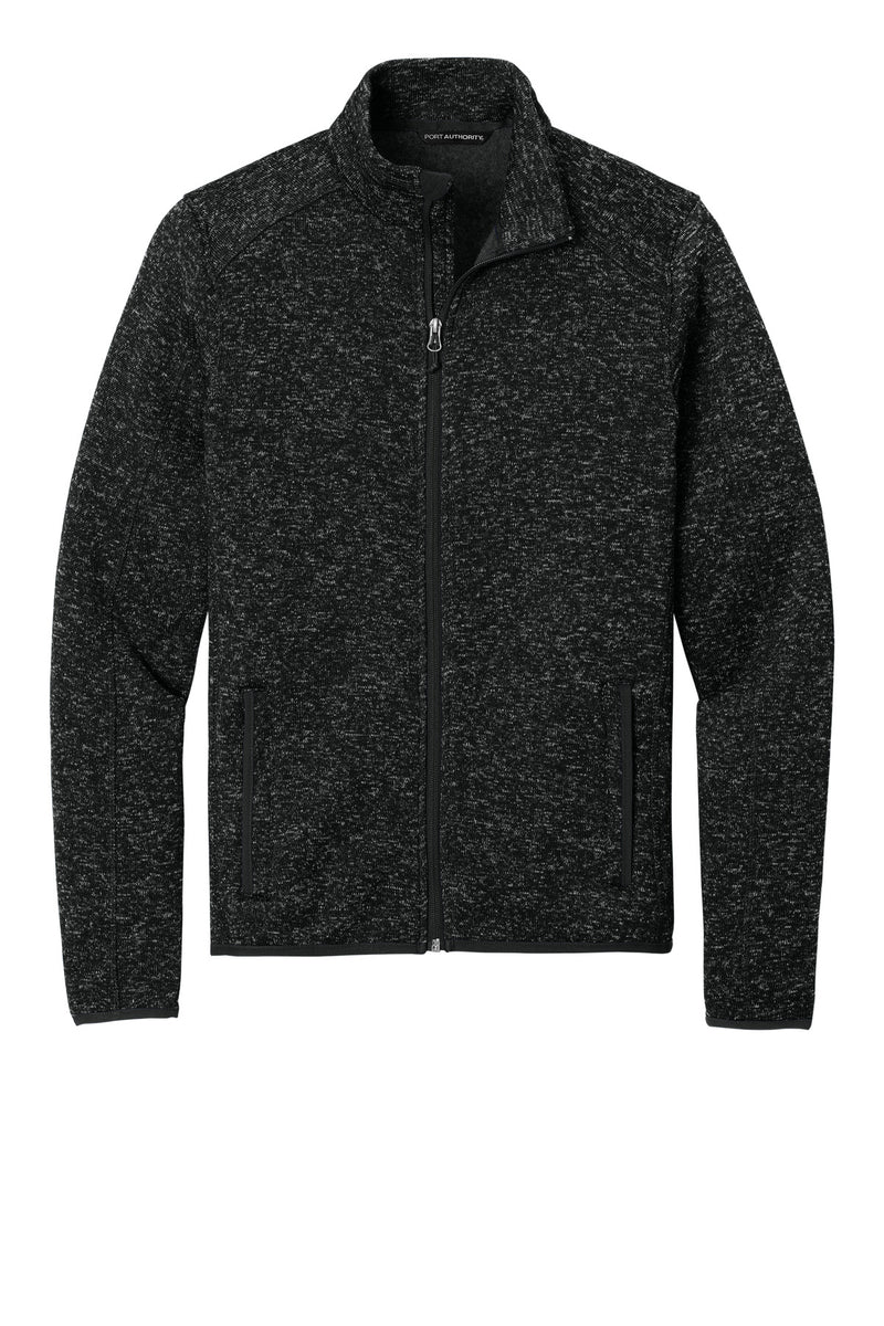 Port Authority Sweater Fleece Jacket - Black Heather