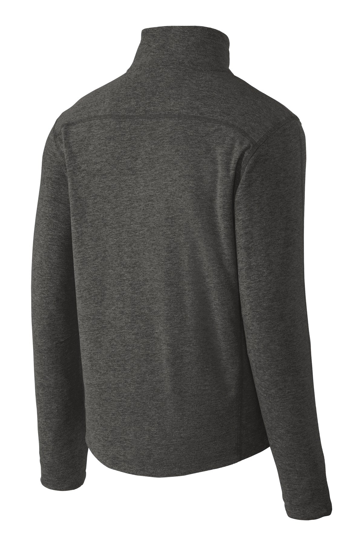 Port Authority Heather Microfleece Full-Zip Jacket - Black Charcoal Heather