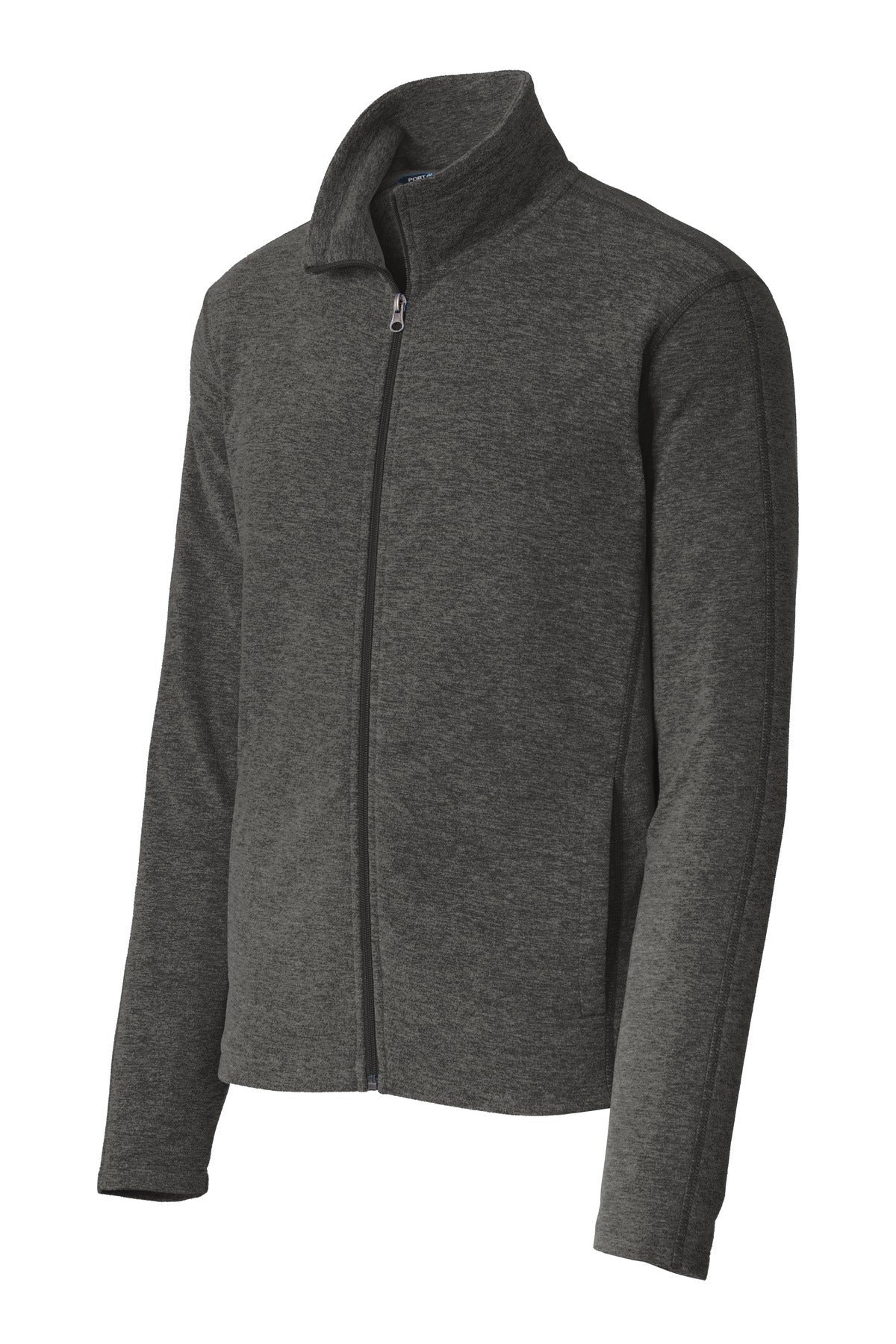 Port Authority Heather Microfleece Full-Zip Jacket - Black Charcoal Heather
