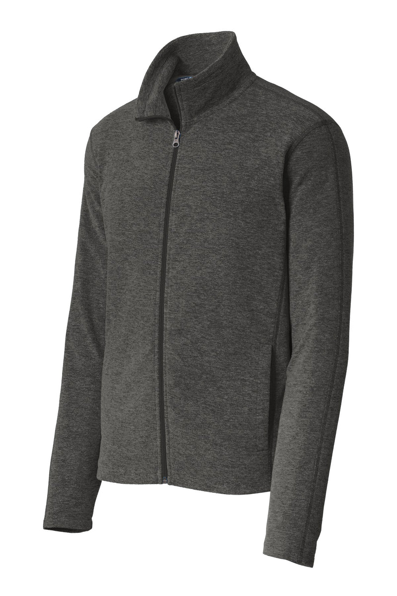 Port Authority Heather Microfleece Full-Zip Jacket - Black Charcoal Heather