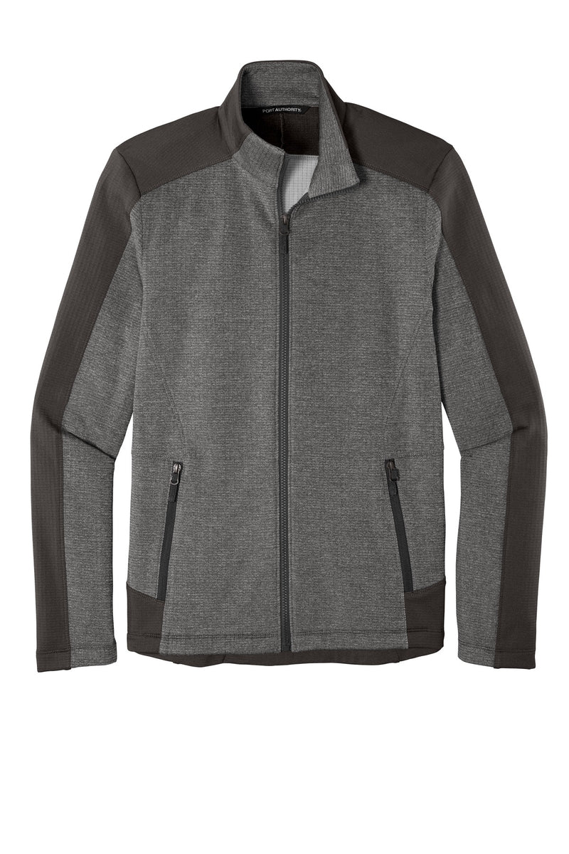 Port Authority  Grid Fleece Jacket - Grey Smoke Heather/ Grey Smoke