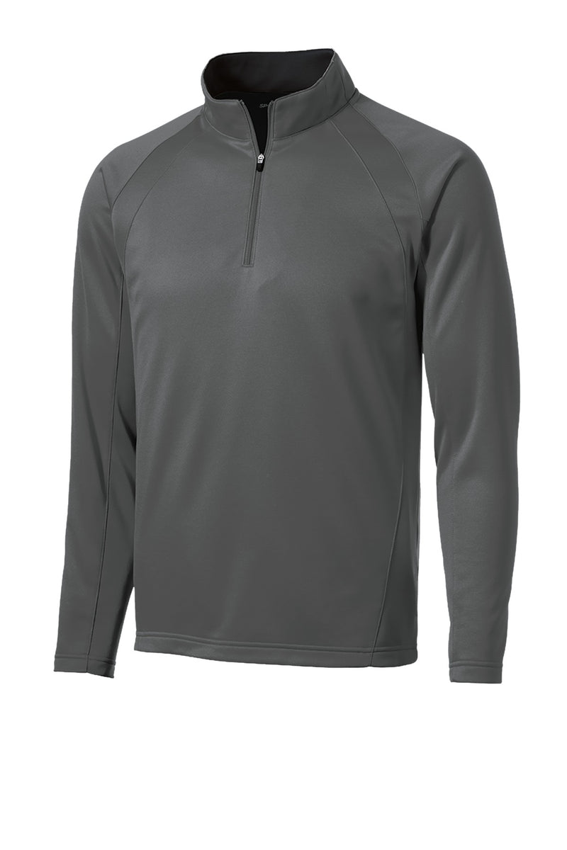 Sport-Tek Sport-Wick Fleece 1/4-Zip Pullover - Dark Smoke Grey/ Black