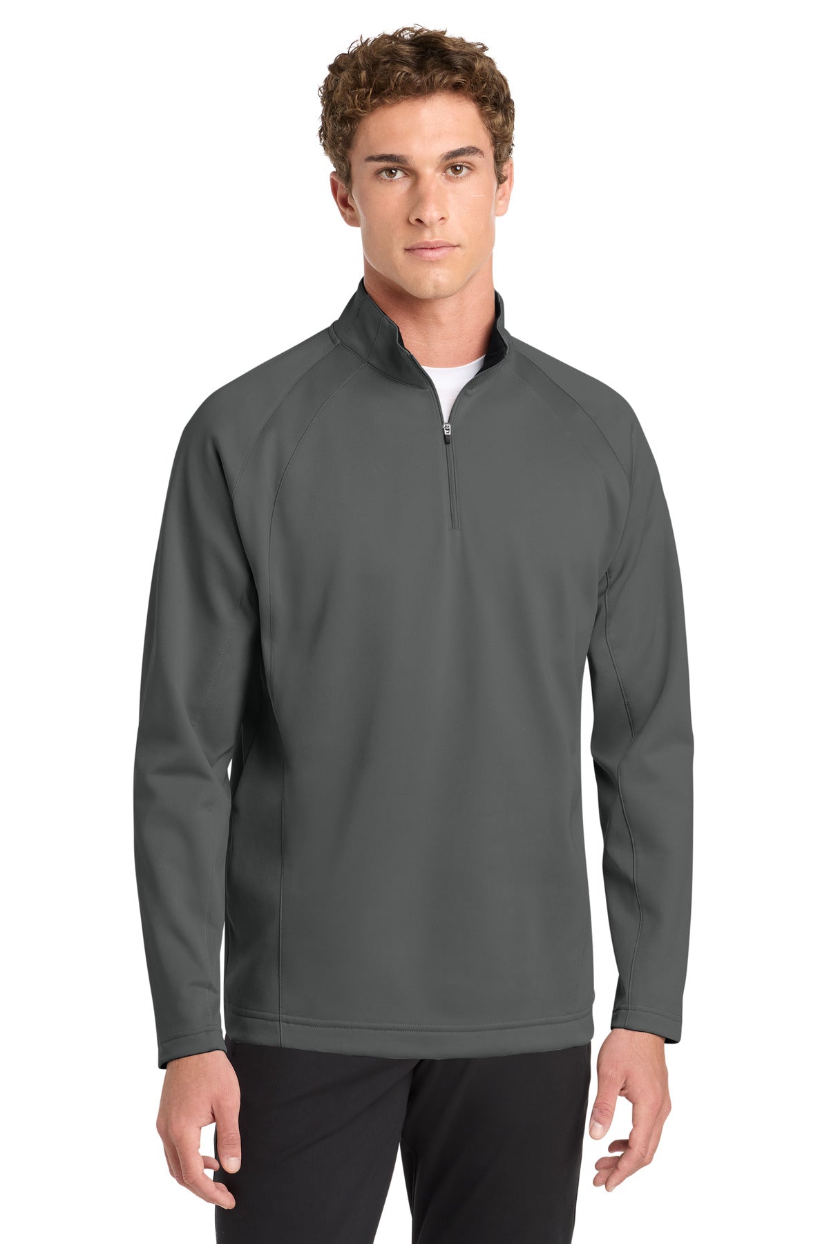 Sport-Tek Sport-Wick Fleece 1/4-Zip Pullover - Dark Smoke Grey/ Black
