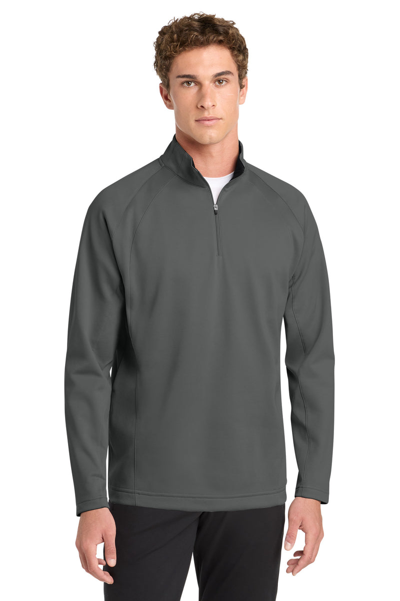 Sport-Tek Sport-Wick Fleece 1/4-Zip Pullover - Dark Smoke Grey/ Black