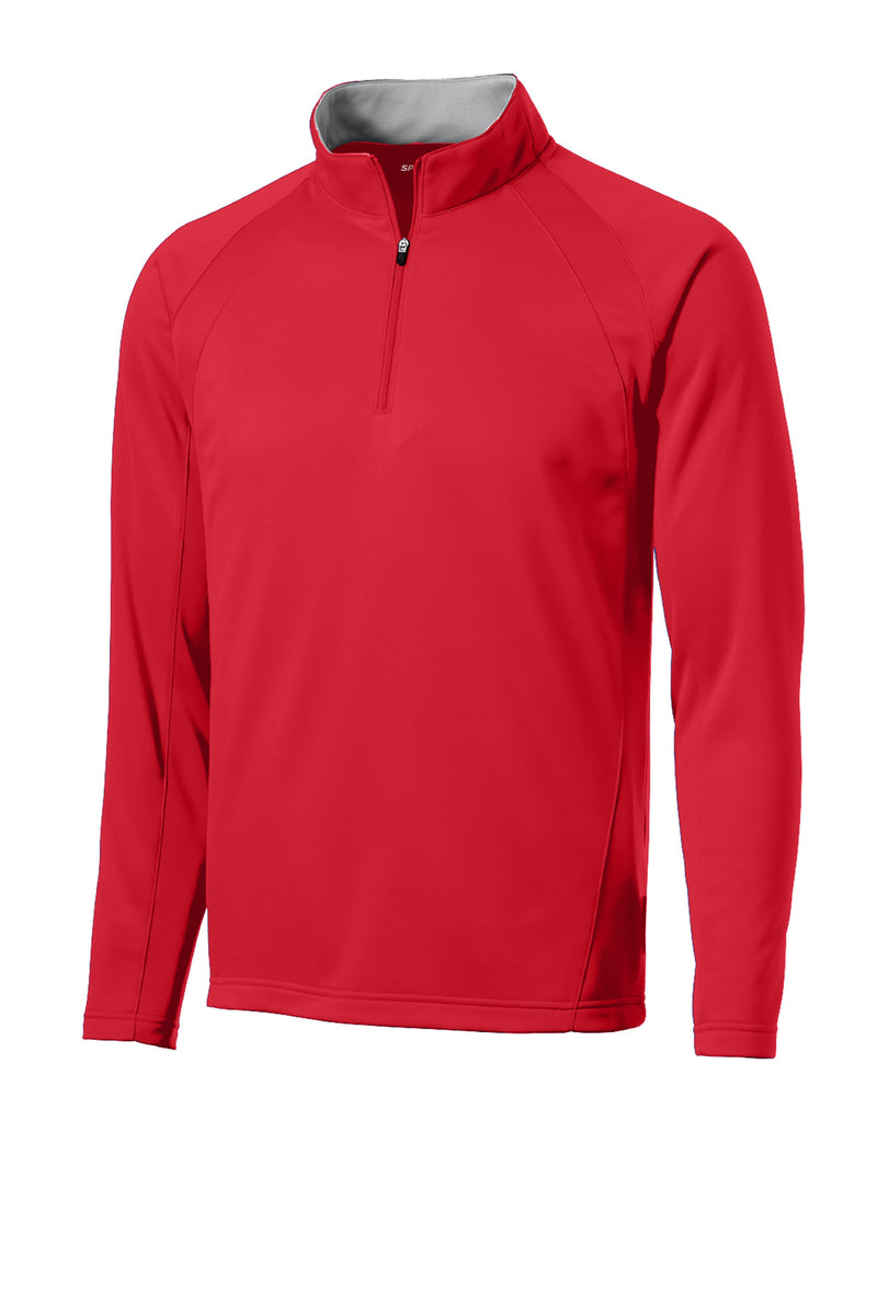 Sport-Tek Sport-Wick Fleece 1/4-Zip Pullover - Deep Red/ Silver