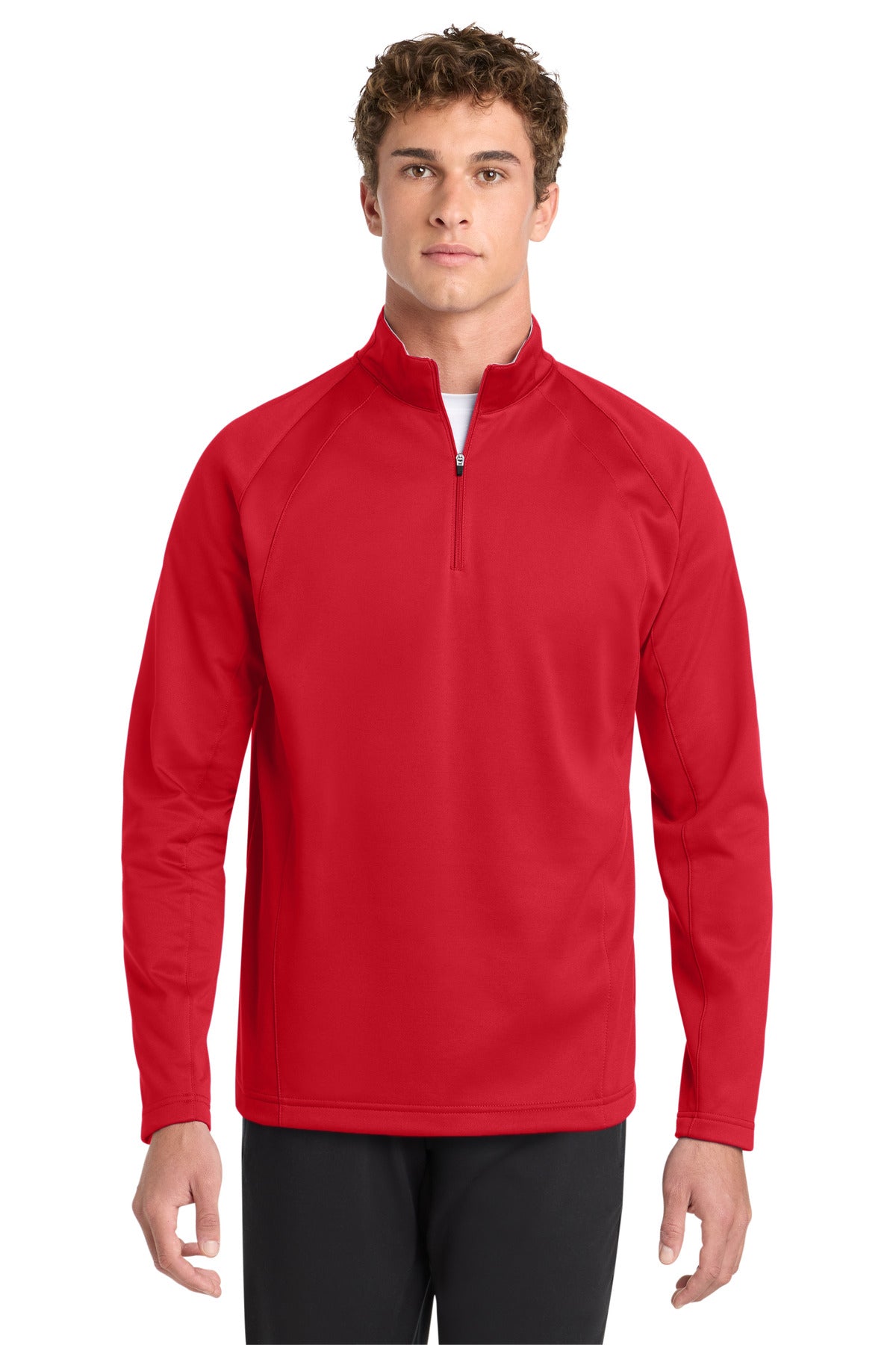 Sport-Tek Sport-Wick Fleece 1/4-Zip Pullover - Deep Red/ Silver