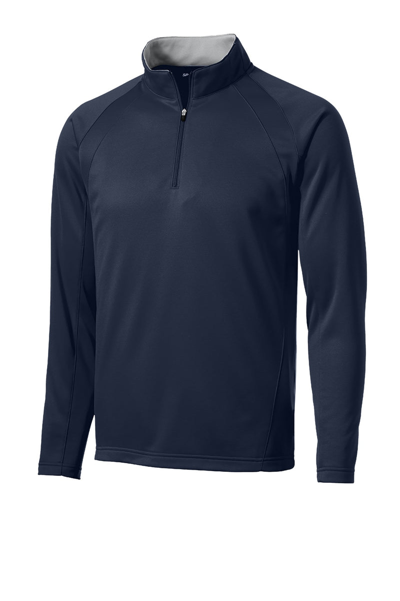 Sport-Tek Sport-Wick Fleece 1/4-Zip Pullover - Navy/ Silver
