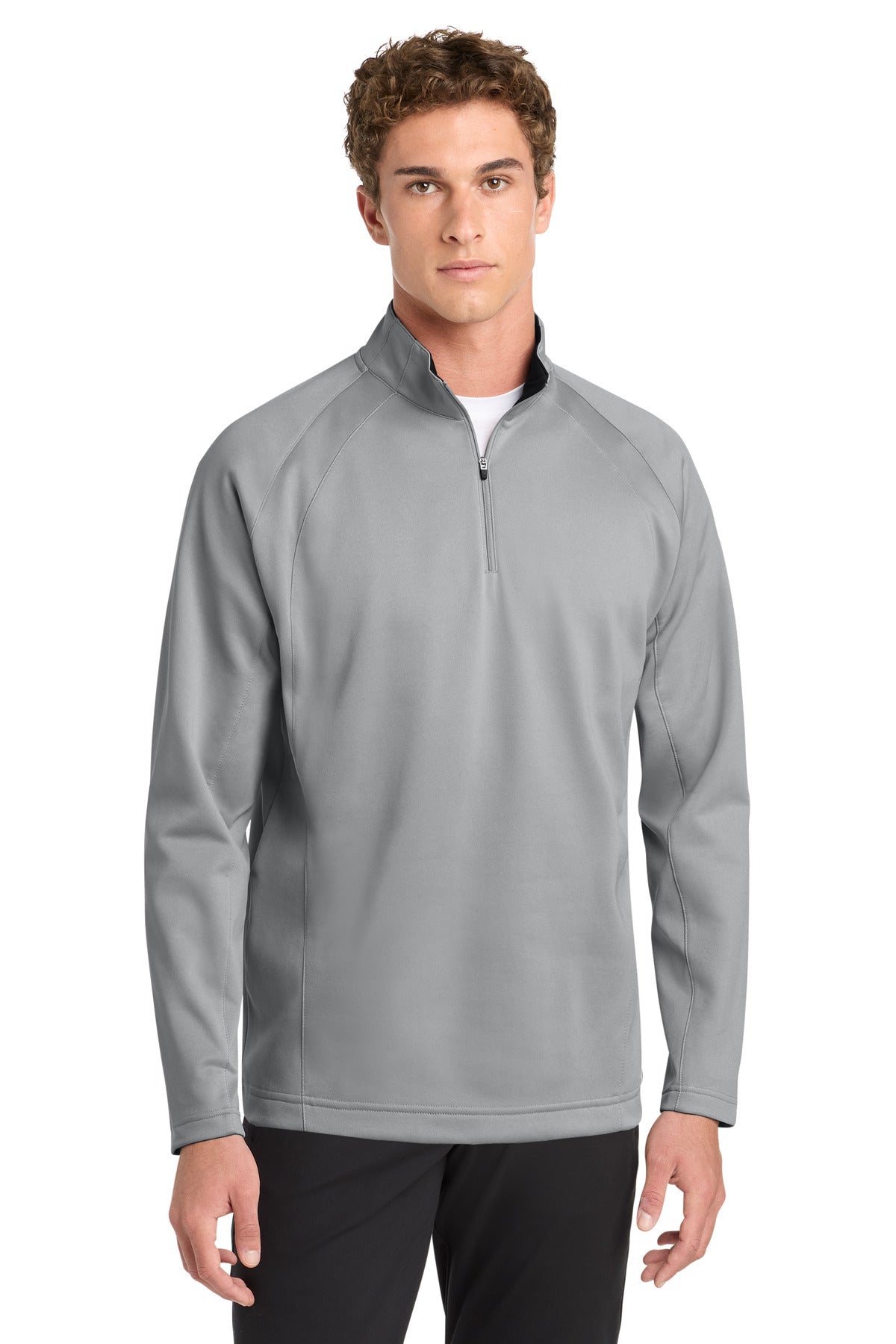 Sport-Tek Sport-Wick Fleece 1/4-Zip Pullover - Silver/ Black