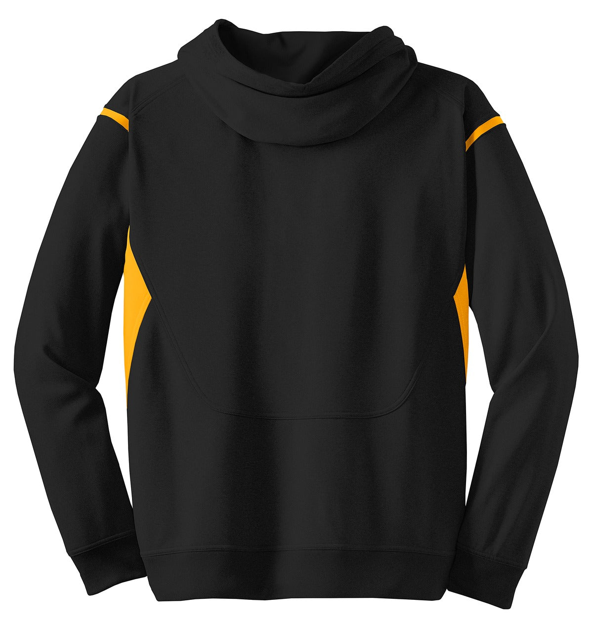 Sport-Tek Tech Fleece Colorblock Hooded Sweatshirt - Black/ Gold