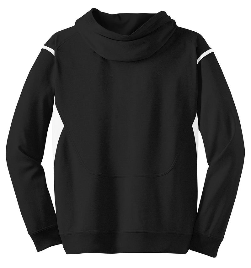 Sport-Tek Tech Fleece Colorblock Hooded Sweatshirt - Black/ White