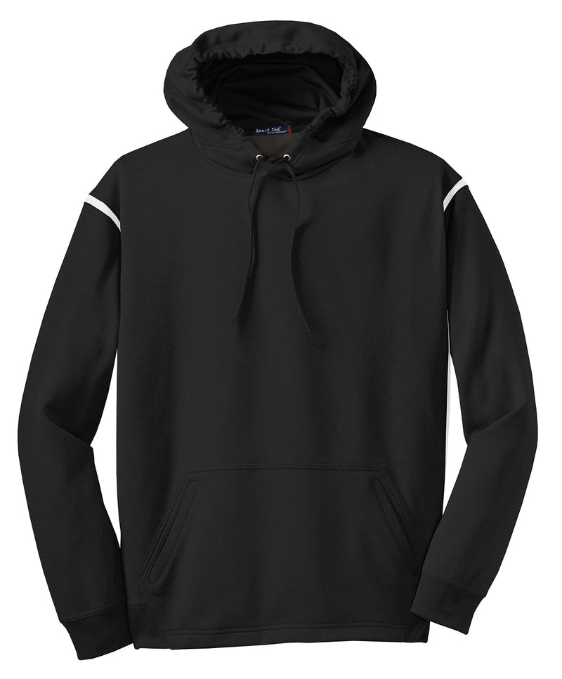 Sport-Tek Tech Fleece Colorblock Hooded Sweatshirt - Black/ White