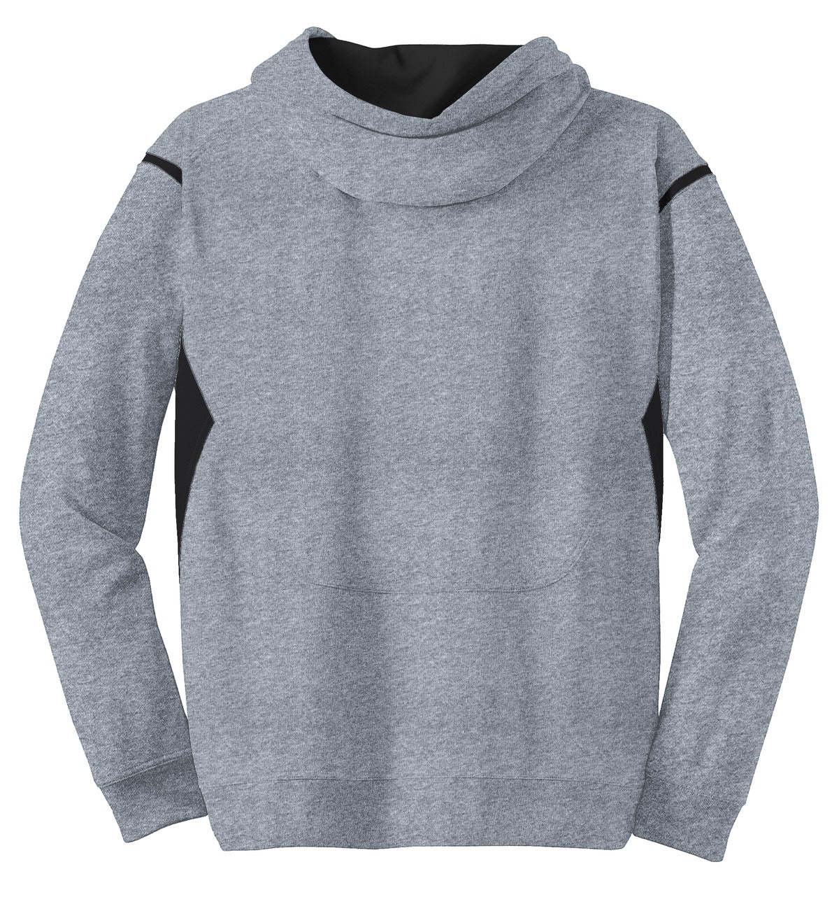 Sport-Tek Tech Fleece Colorblock Hooded Sweatshirt - Grey Heather/ Black