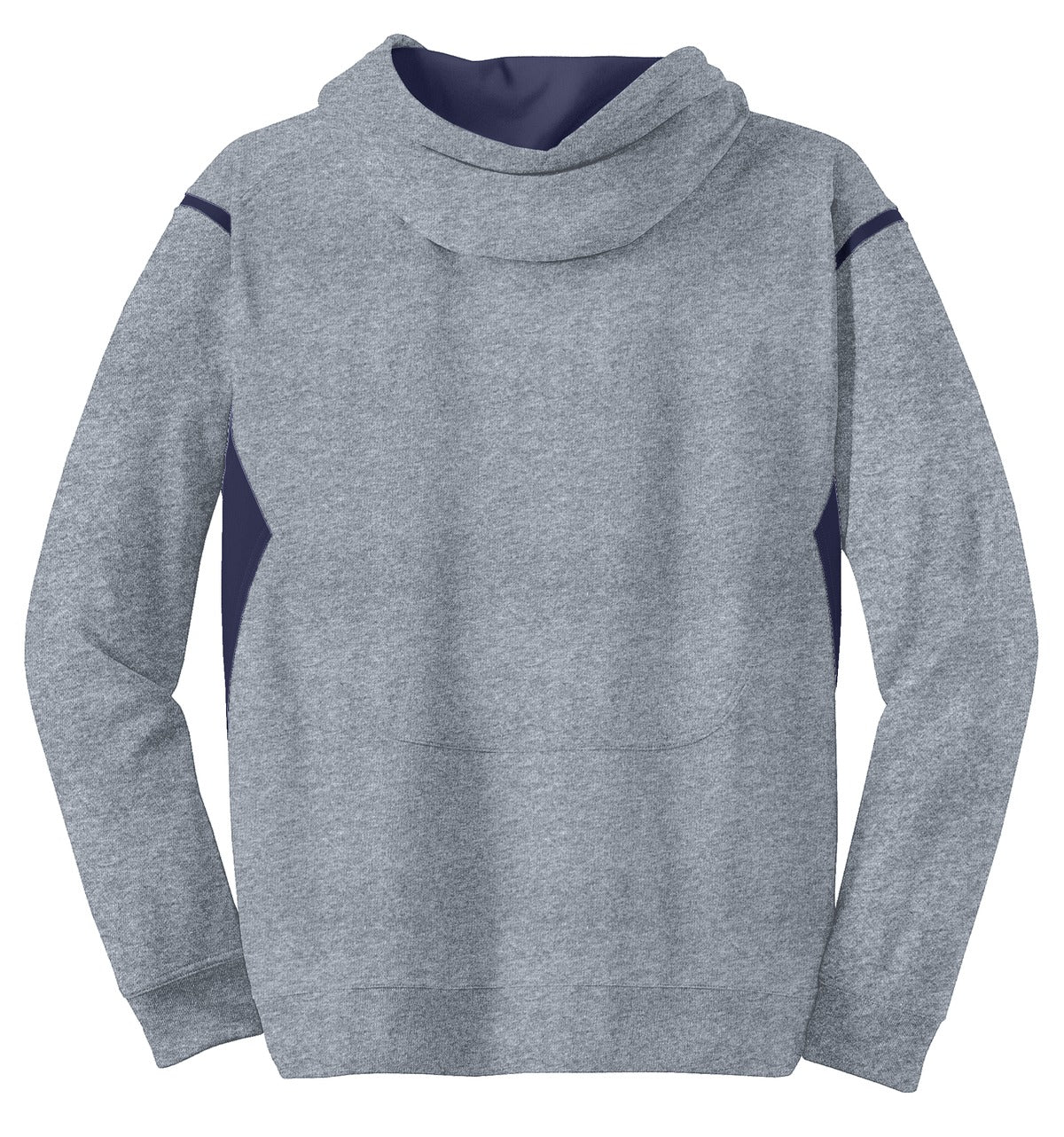 Sport-Tek Tech Fleece Colorblock Hooded Sweatshirt - Grey Heather/ True Navy