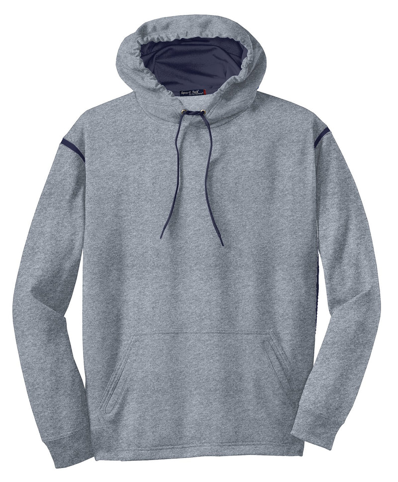 Sport-Tek Tech Fleece Colorblock Hooded Sweatshirt - Grey Heather/ True Navy