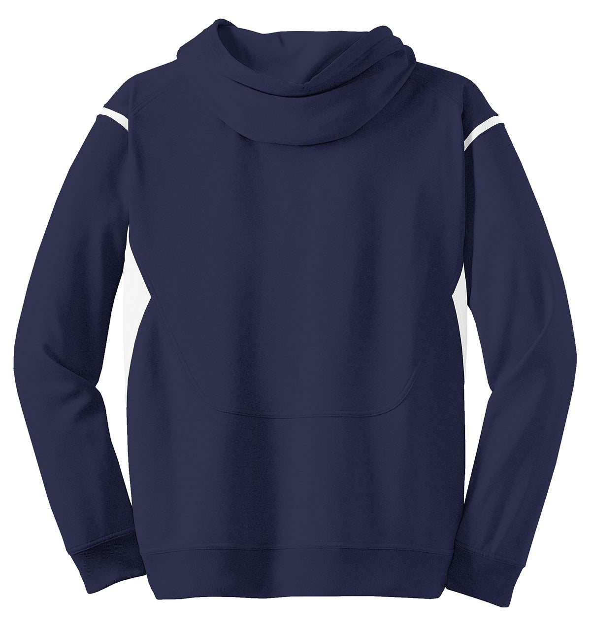 Sport-Tek Tech Fleece Colorblock Hooded Sweatshirt - True Navy/ White