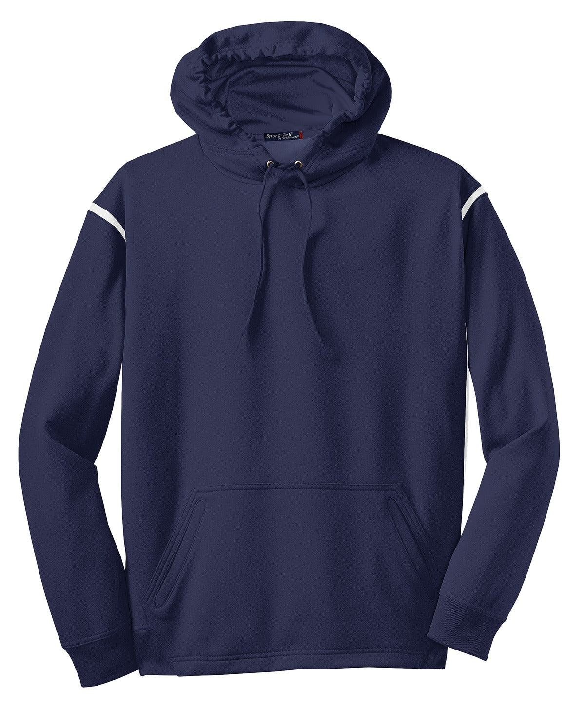 Sport-Tek Tech Fleece Colorblock Hooded Sweatshirt - True Navy/ White
