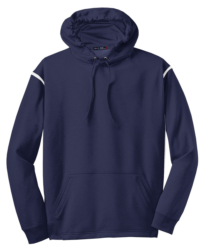 Sport-Tek Tech Fleece Colorblock Hooded Sweatshirt - True Navy/ White