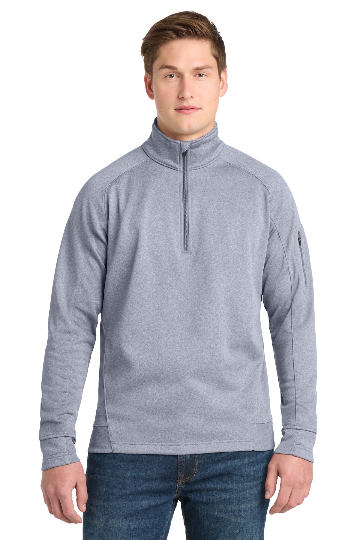 Sport-Tek Tech Fleece 1/4-Zip Pullover - Grey Heather