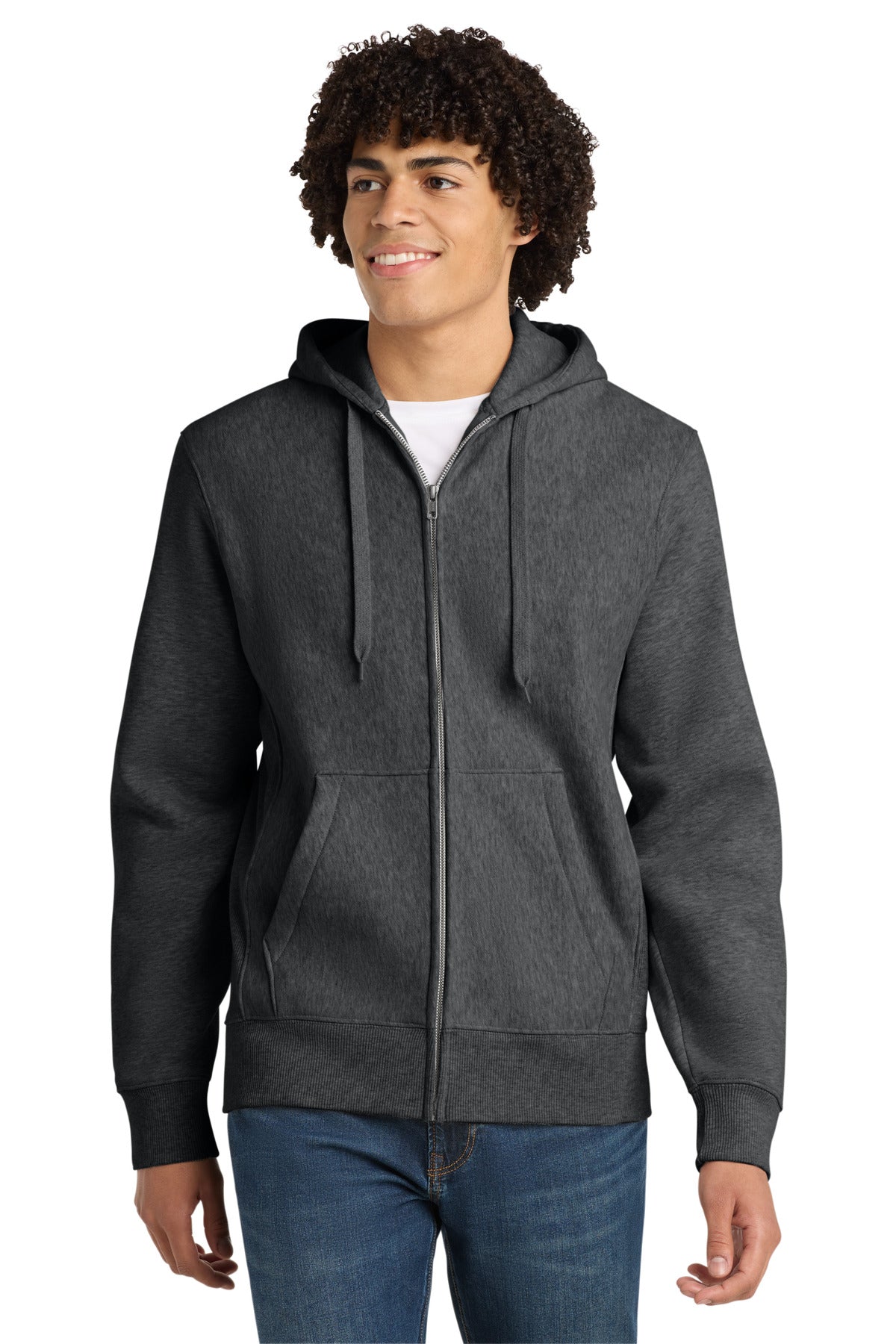 Sport-Tek Super Heavyweight Full-Zip Hooded Sweatshirt - Graphite Heather