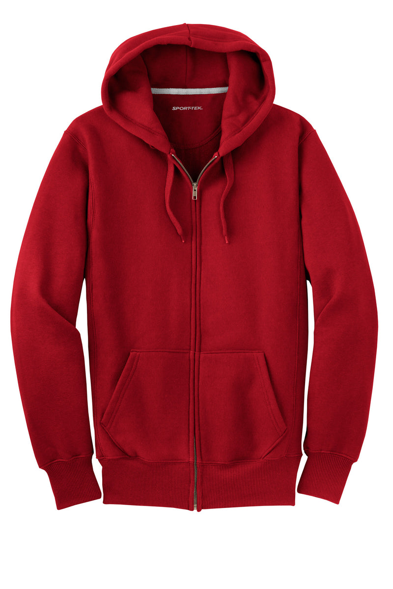 Sport-Tek Super Heavyweight Full-Zip Hooded Sweatshirt - Red